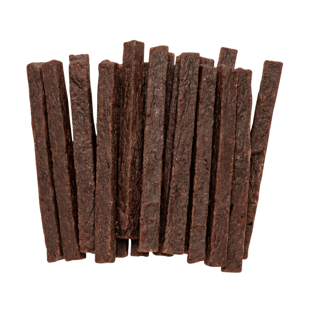 Wasserbüffel Streifen für Hunde – luftgetrocknete Wasserbüffelfleisch-Sticks als natürlicher Monoprotein-Kausnack