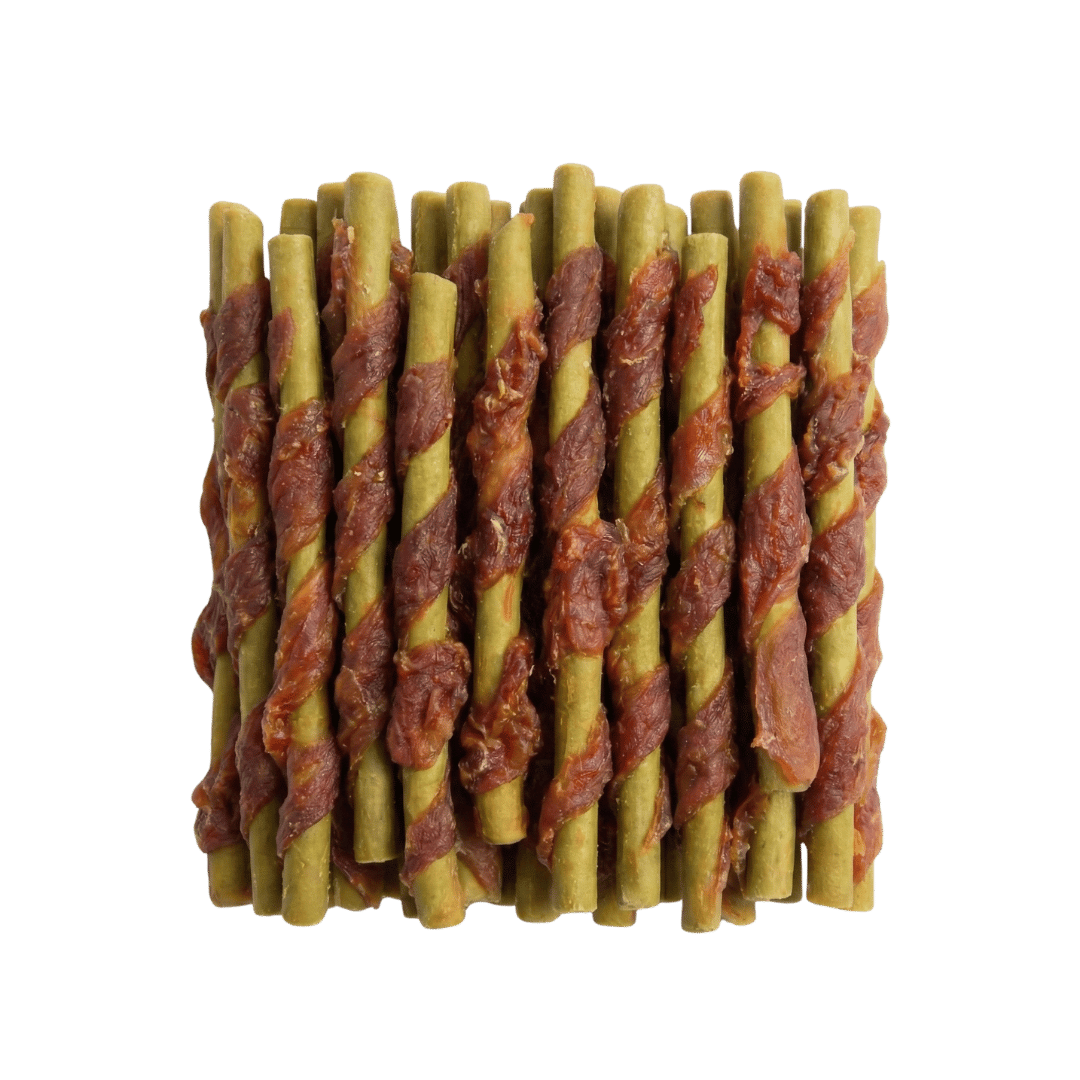 Kaustangen aus Entenbrust und Kohlrabi für Hunde – natürliche kauaktive Sticks ohne Rohhaut