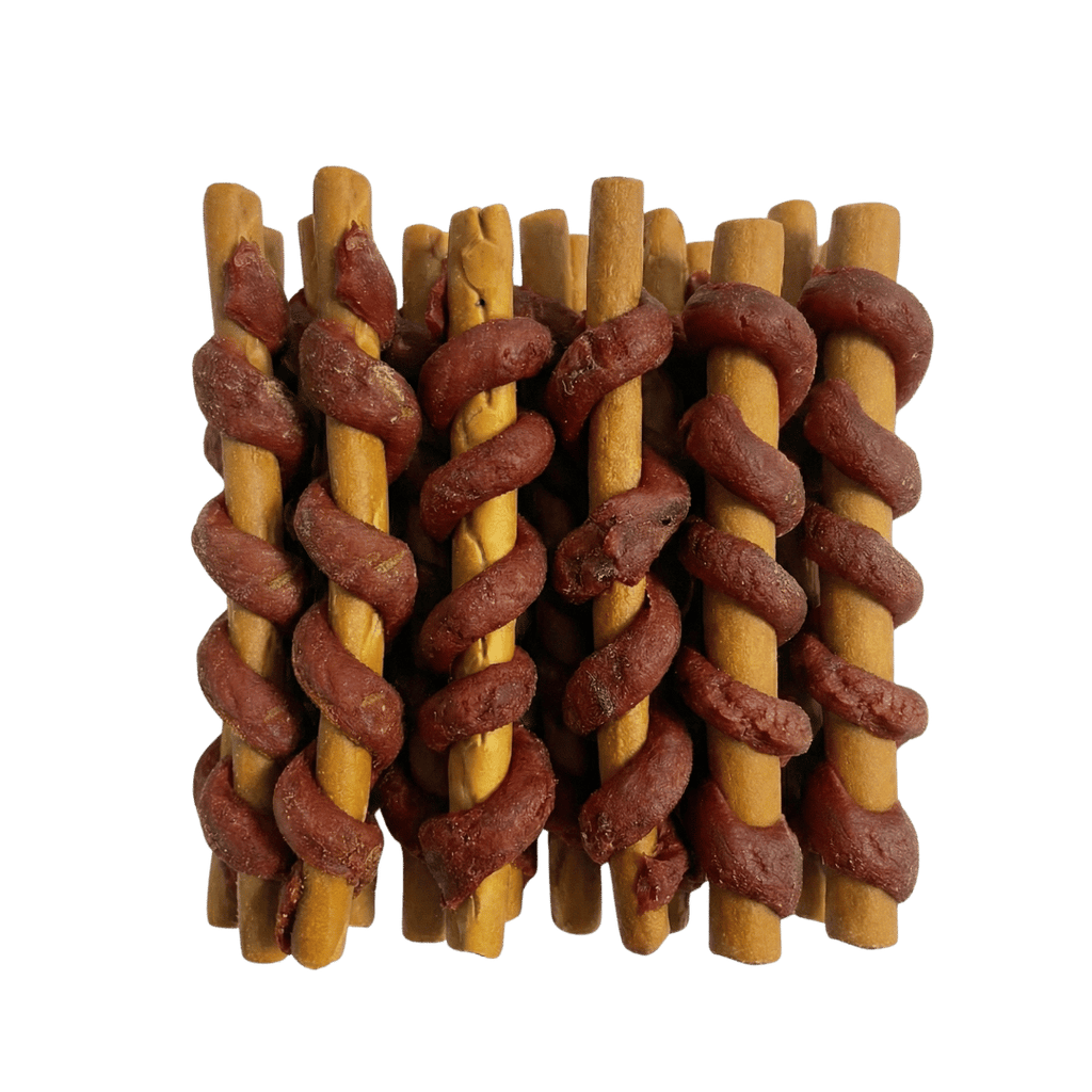 Kaustangen mit Pferdefleisch und Karotte für Hunde – natürliche Sticks ohne Rohhaut